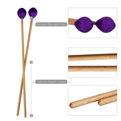 Mittlere Marimba-Schlägel Xylophon-Glockenspiel-Schlägel Mit Buchenholzgri T1K1