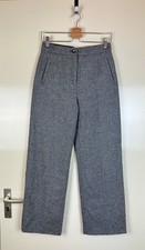 SEZANE Martin Wool Grey Trousers Pants Culottes Palazzo Wide Classic S