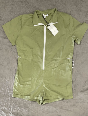 Emory Park Olive Green Utility Romper Cinched Waist Small New