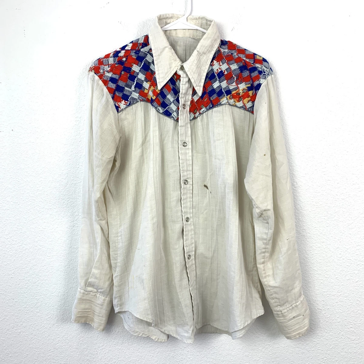 Veste Vintage Années 70 Style Western/disco à Carreaux - Taille 40 (M) En Laine Pure - Excellent état