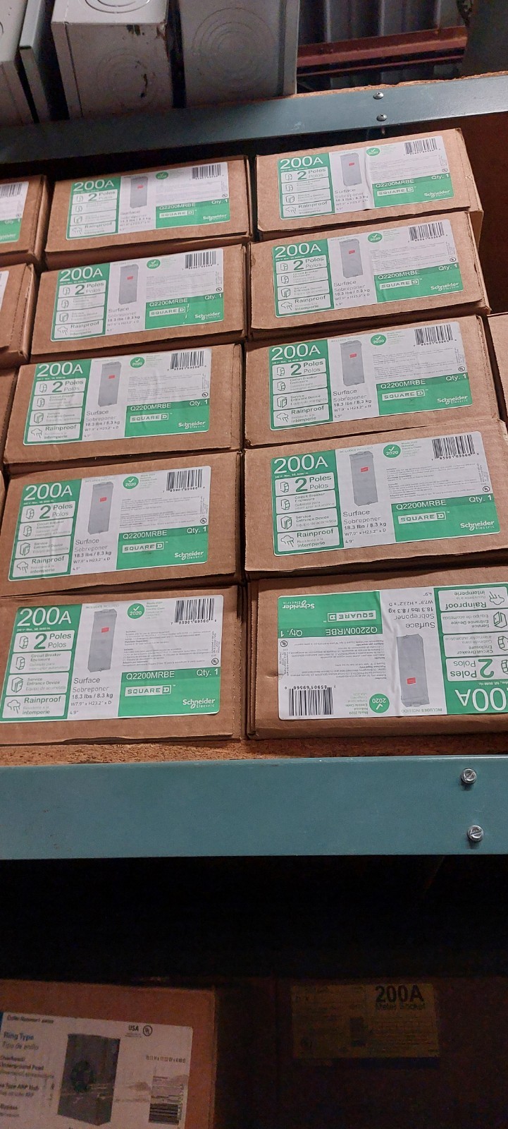 Schneider 2 Pole 200 Amp 240V Square D Circuit Breaker Enclosure Main Disconnect