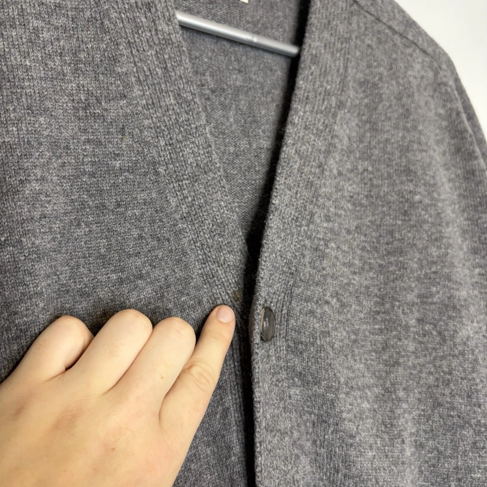 Vintage Brooks Brothers Lambswool Cardigan Sweater 42 Gray England Mens 70s 80s - Image 4 of 4