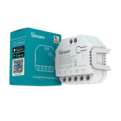 2pk. SONOFF DUALR3 WiFi Relay Switch, 2-Gang  Smart Wi-Fi Switch Home Automation
