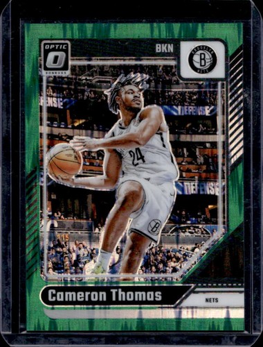 2024-25 Panini Donruss Optic Cameron Thomas Green Shock Prizm #/149 Nets