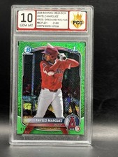 Anyelo Marquez 2025 Bowman Chrome Mega Box #BCP-201 Green Refractor #1/99 Angels