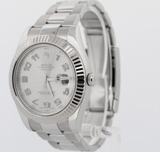 PAPERS Rolex DateJust II 41mm Silver Blue Arabic Steel Gold 116334 BOX 3