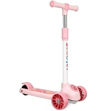 Image of Kids Scooter Child Kick Flashing LED Light Up 3 Wheel Push Adjustable