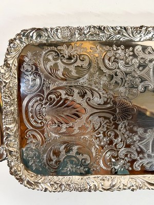 Vintage Reproduction Old Sheffield Silver-plate drinks tray Made
