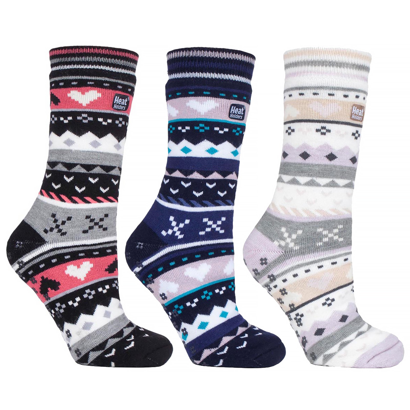 Heat Holders Ladies Fairisle Thermal Non Slip Slipper