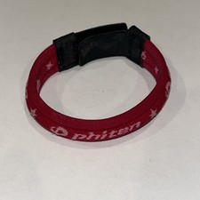 Phiten Star Lightweight Titanium Bracelet - Red, 6.5 Inch