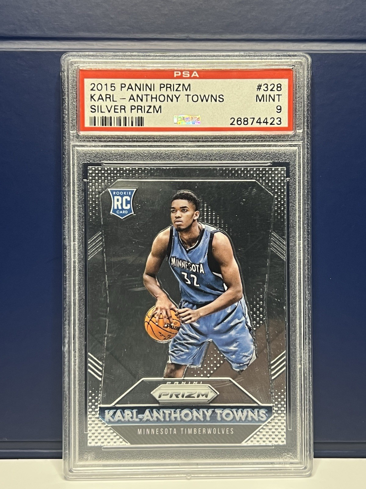 2015-16 Karl-Anthony Towns Silver Prizm Rookie PSA 9