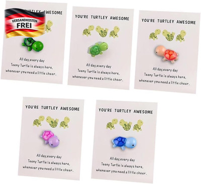 Mini-Taschen-Kuschel-Schildkröten Set für Geschenke und Dankeskarten