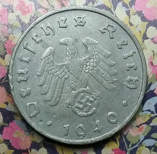 1940-B Germany Third Reich Coin   10 Reichspfennig  w/ swastika, Combined Shipp