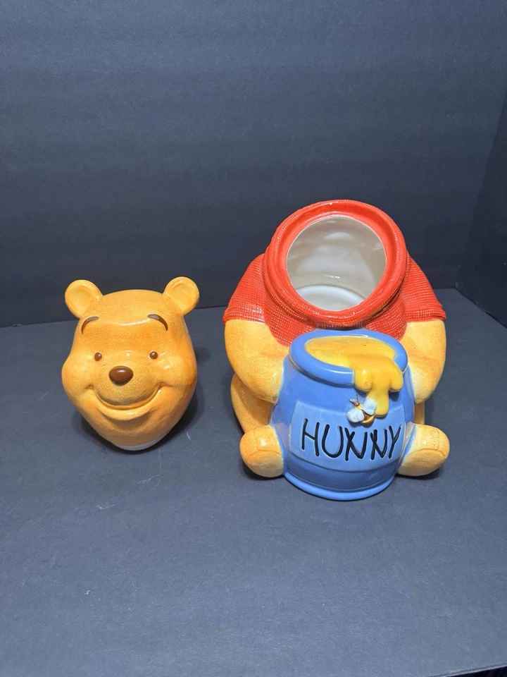 Tarro de galletas de cerámica Winnie The Pooh RARO de colección difícil de encontrar coleccionable Foto 2 de 4