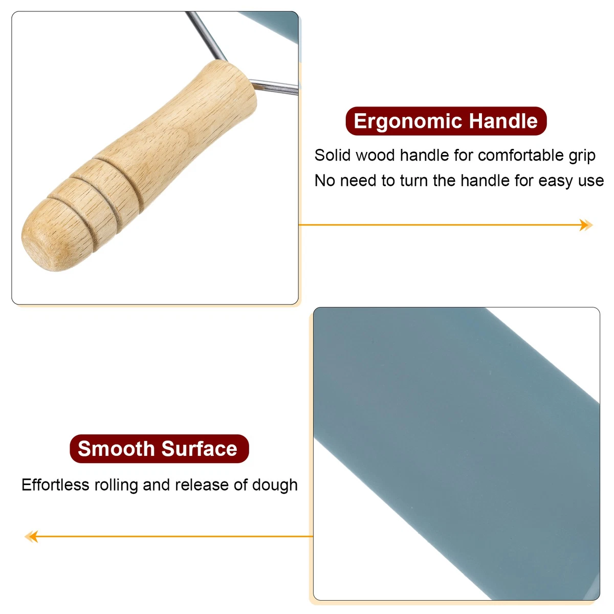 Rolling Pin 7.6" x 1.69" Silicone Roller, Gray