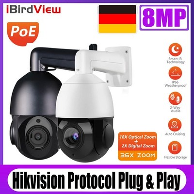 iBirdView 8MP 36x Zoom 2-Wege Audio POE Speed Dome IP PTZ Kamera DE Vorrätig