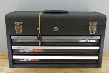 Vtg. Craftsman Usa Rally Tool Box Chest 3 Drawer Two Keys