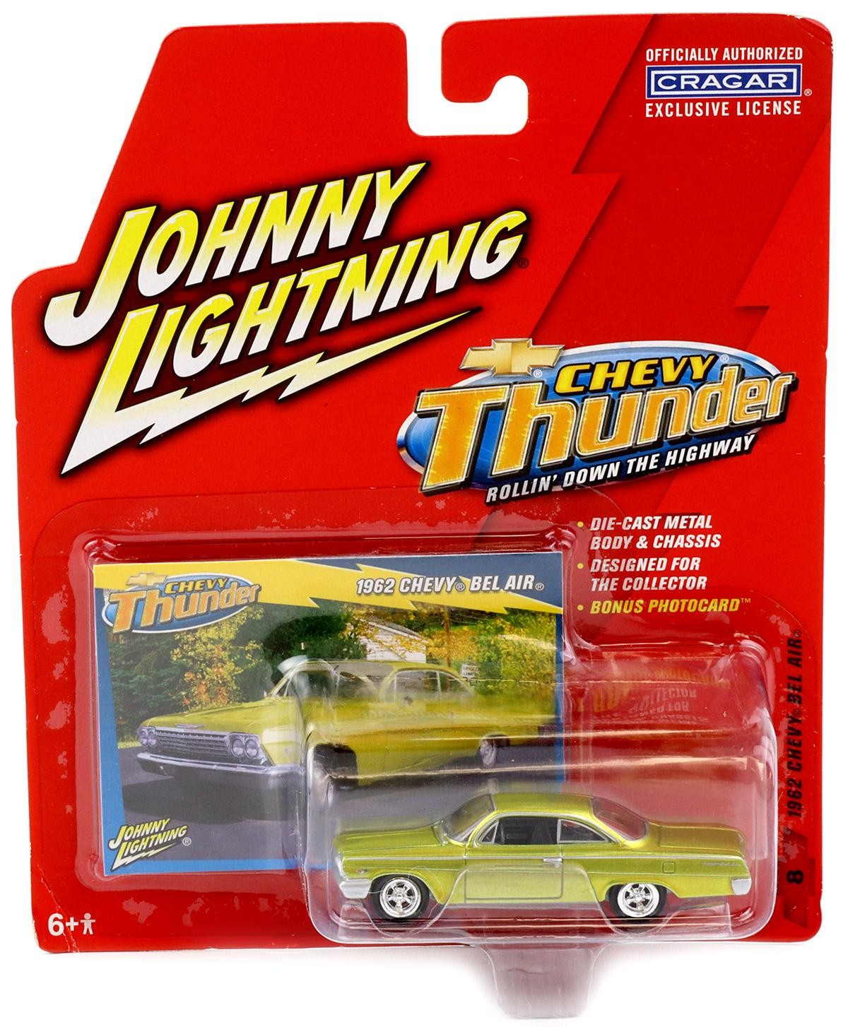 1:64 Johnny Lightning 1962 Chevrolet Bel Air Green Metallic Chevy Thunder