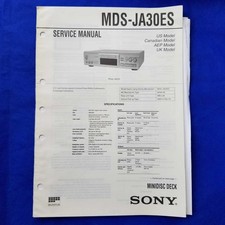SONY MDS-JA30ES Service Manual Original Paper OEM Repair Guide - USA