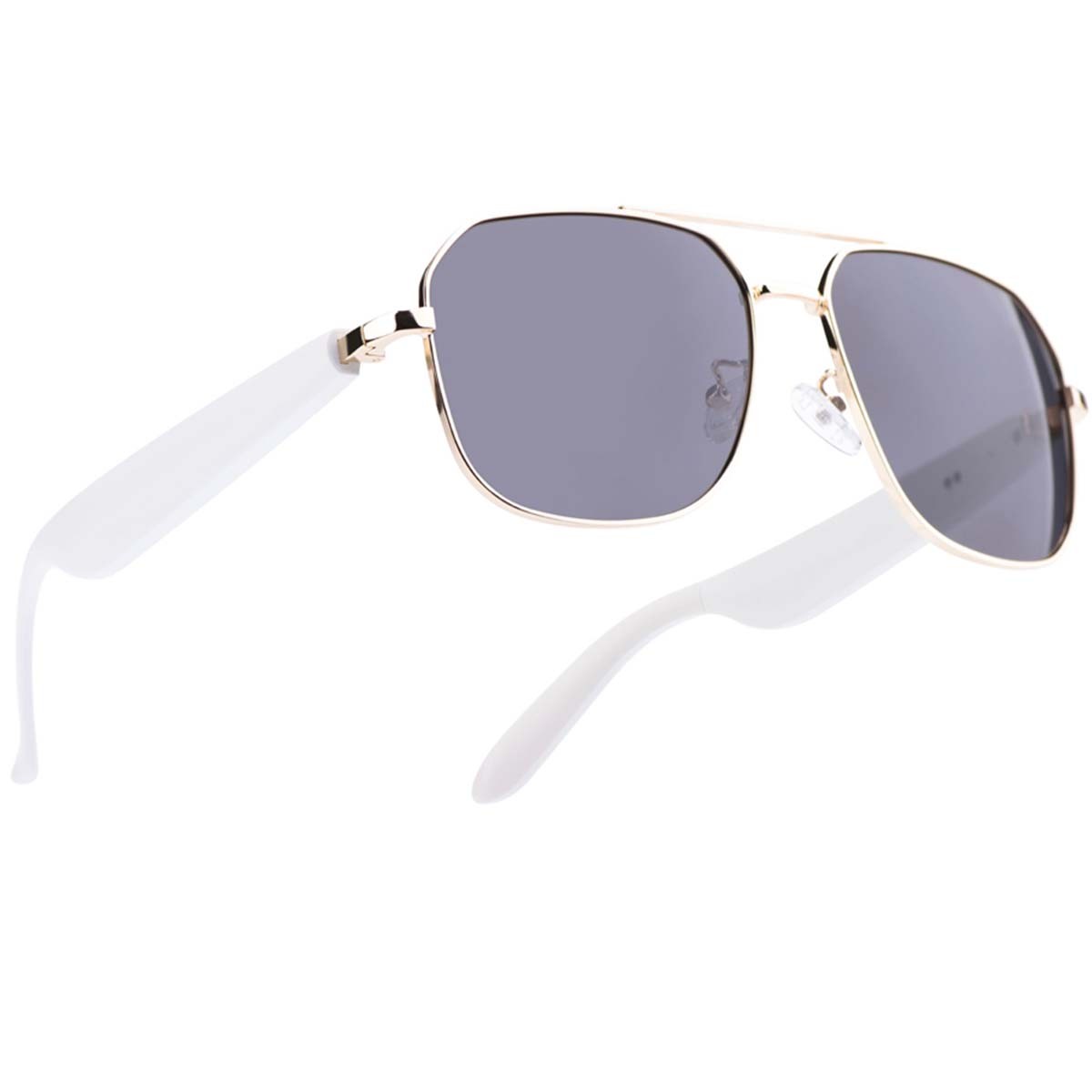 Lunettes connectées Thalos à verres polarisés anti-reflets et monture blanche