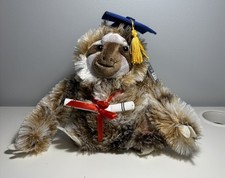 Dan Dee Shaking Graduation Sloth Plush Brown Tan 10 Inch Sings Schools Out New