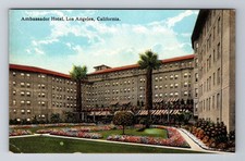 Los Angeles CA-California, Ambassador Hotel Gardens Advertising Vintage Postcard