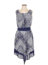 AB Studio Women Blue Casual Dress L