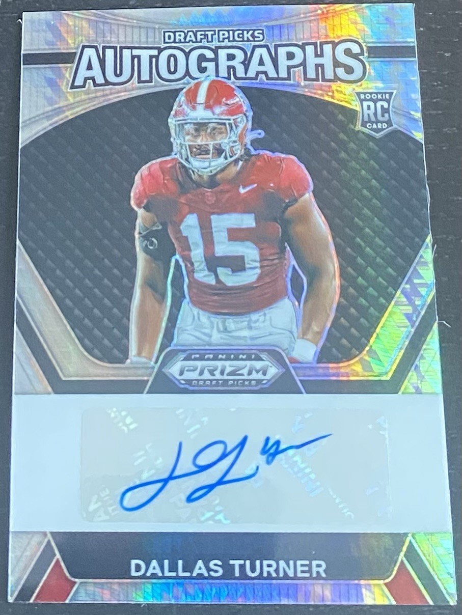 2024 Prizm Draft Picks Dallas Turner Pick Auto RC Hyper #DPA-DTR Crimson Tide