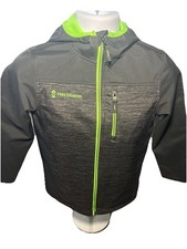Free Country Boys Winter Jacket Hooded Black/Green, Size Large Youth 7/8 