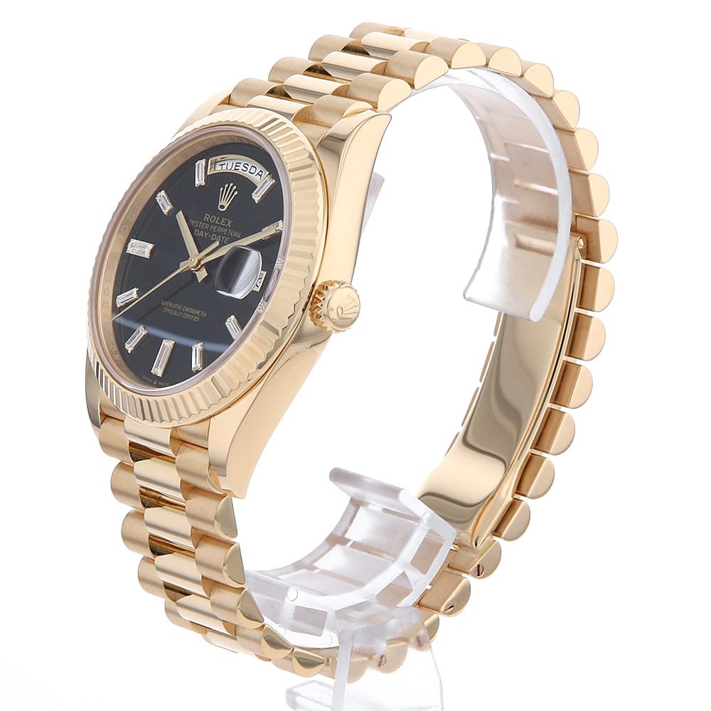 ROLEX Day Date 40 10P Baguette Diamond 228238A onyx Random Number second han... image 2