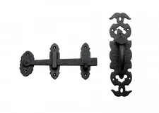 Gate Latch Lock 6 in. Black Wrought Thumb Latch for Cabinet Doors and Gateswi...