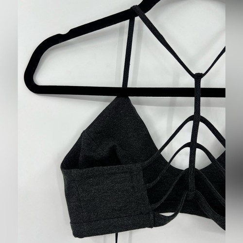 NWT Chaser Back Bralette Strappy Caged Spaghetti Strap Black Gray Grey Sz Small - Picture 8 of 12