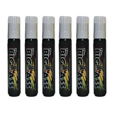 The Big Glass Marker Washable WHITE Writer - Automotive Car Paint Pen - 6 Count