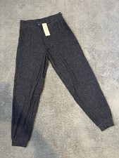 M&S Navy Shimmery Textured Knit Balloon Trousers Size Small BNWT Relaxed Fit
