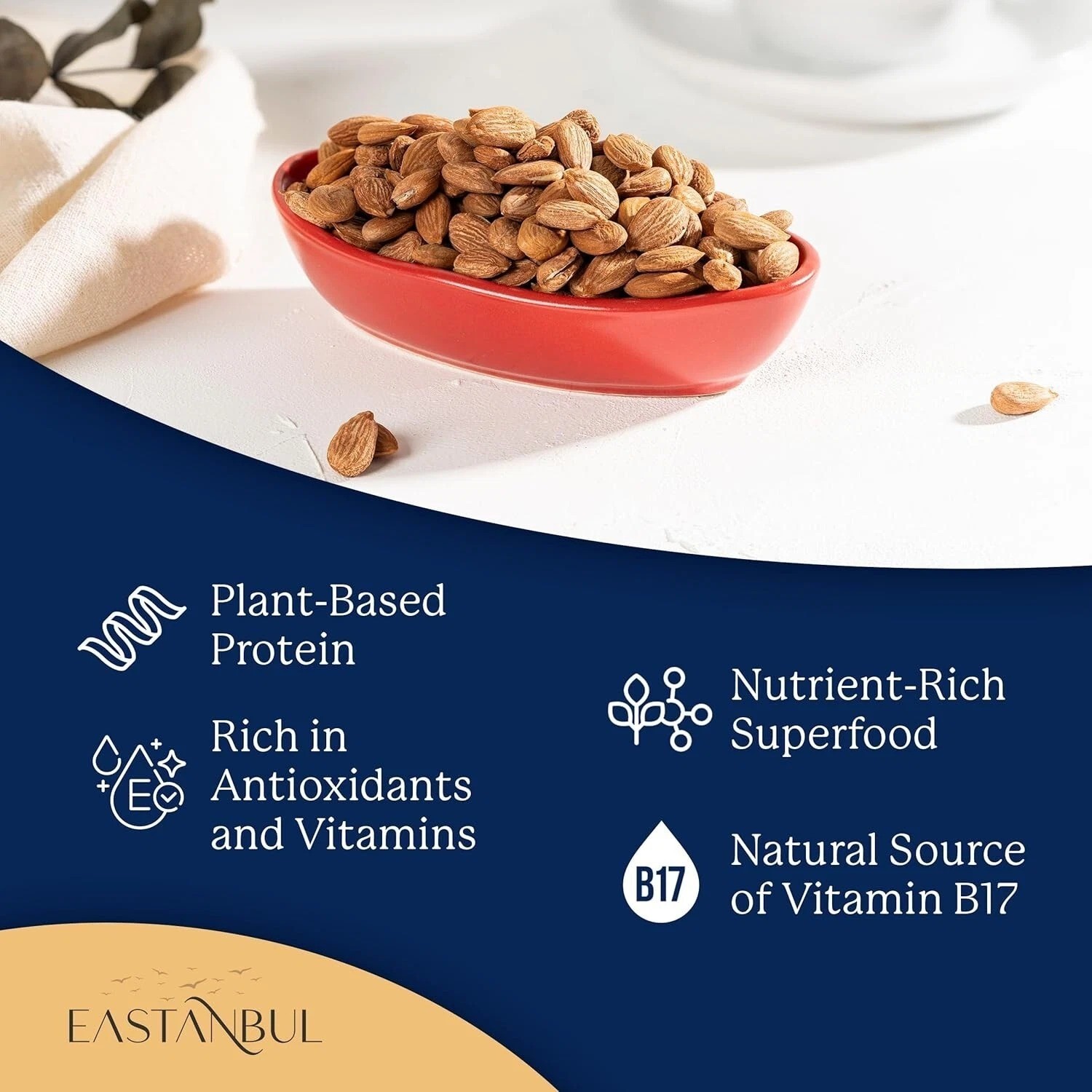 Organic Bitter Raw Apricot Kernel Premium Seeds 16oz Gluten Free Vegan USDA 1 lb