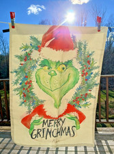 Grinch Christmas Decorations Xmas Porch Sign Door Banner Merry Grinchmas Holiday