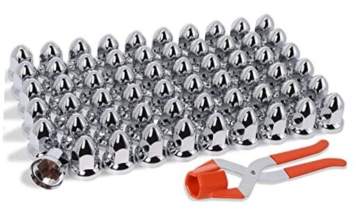 33mm ABS Plastic Bullet Flanged Lug Nut Covers for Semi Trucks Push On 2-1/2 Inch-image