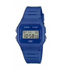 Orologio CASIO F-91WB-2A1EF Silicone Blu Vintage Digitale Chrono Alarm