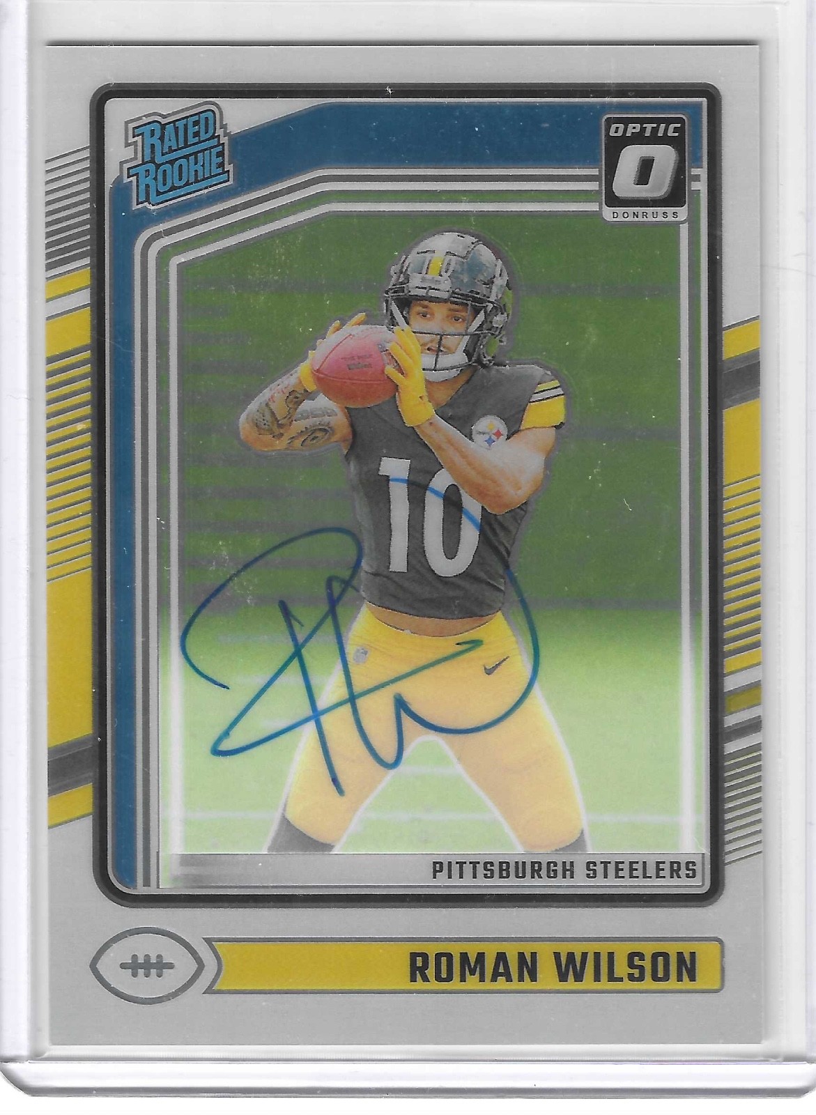 Roman Wilson 2024 Panini Donruss Optic #285 Base Auto 103/325 Rookie RC Steelers