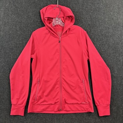 Merrell Opti-Wick Jacket Women's Medium Pink Hooded Full Zip UPF 30+ Hiking
