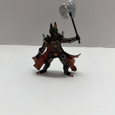 Papo 2006 Medieval Black Knight Warrior Figure Sword Triple Blade Axe Fantasy 4''