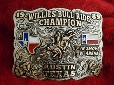 Rodeo  1989  X Treme BULLRIDING Champion Trophy Buckle  Austin Texas  Rare  W76