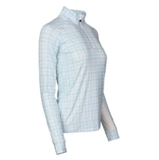Dapplebay Gingham 1/4 Zip Riding Top - Long Sleeve