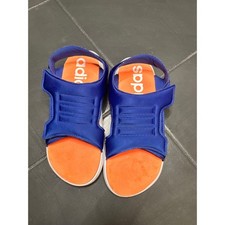 Adidas Adilette Play Kids Sandals Blue Orange EG2133 Size 2 US