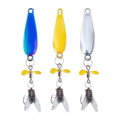 Metal Propeller Fishing Lure 5 Pcs  Spinning Blade Bass Trout Lure