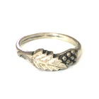 Vintage Ring MARKED 925 STERLING SILVER Size 6 Leaf Band Jewelry lot y