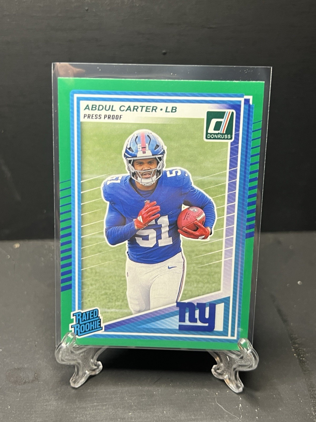2025 Panini Donruss - Rated Rookie Abdul Carter #315 Press Proof Green (RC)