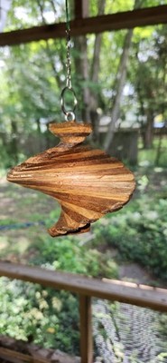 Handmade Natural Wood  Wind Spinner - Garden Art - 5'' -  Well Made - Spins Great