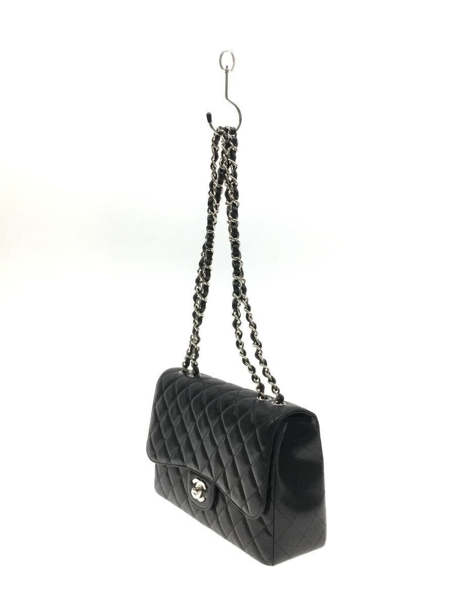 Shoulder Bag Caviar Skin Matelasse 30 CHANEL Leather BLK Used thumbnail 2