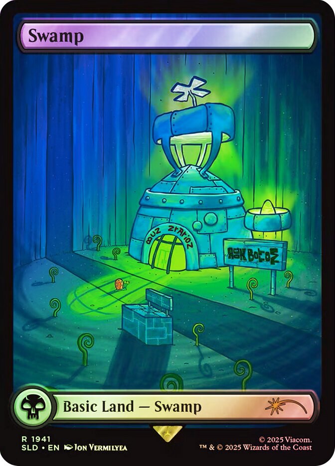 MTG FOIL Swamp(SpongeBob) Full Art - Secret Lair Drop #1941
